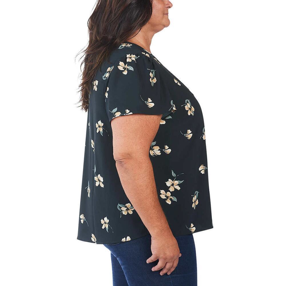 New Hilary Radley V-Neck Flutter Sleeves Lightweight Floral Print Blouse Top - Picture 4 of 6